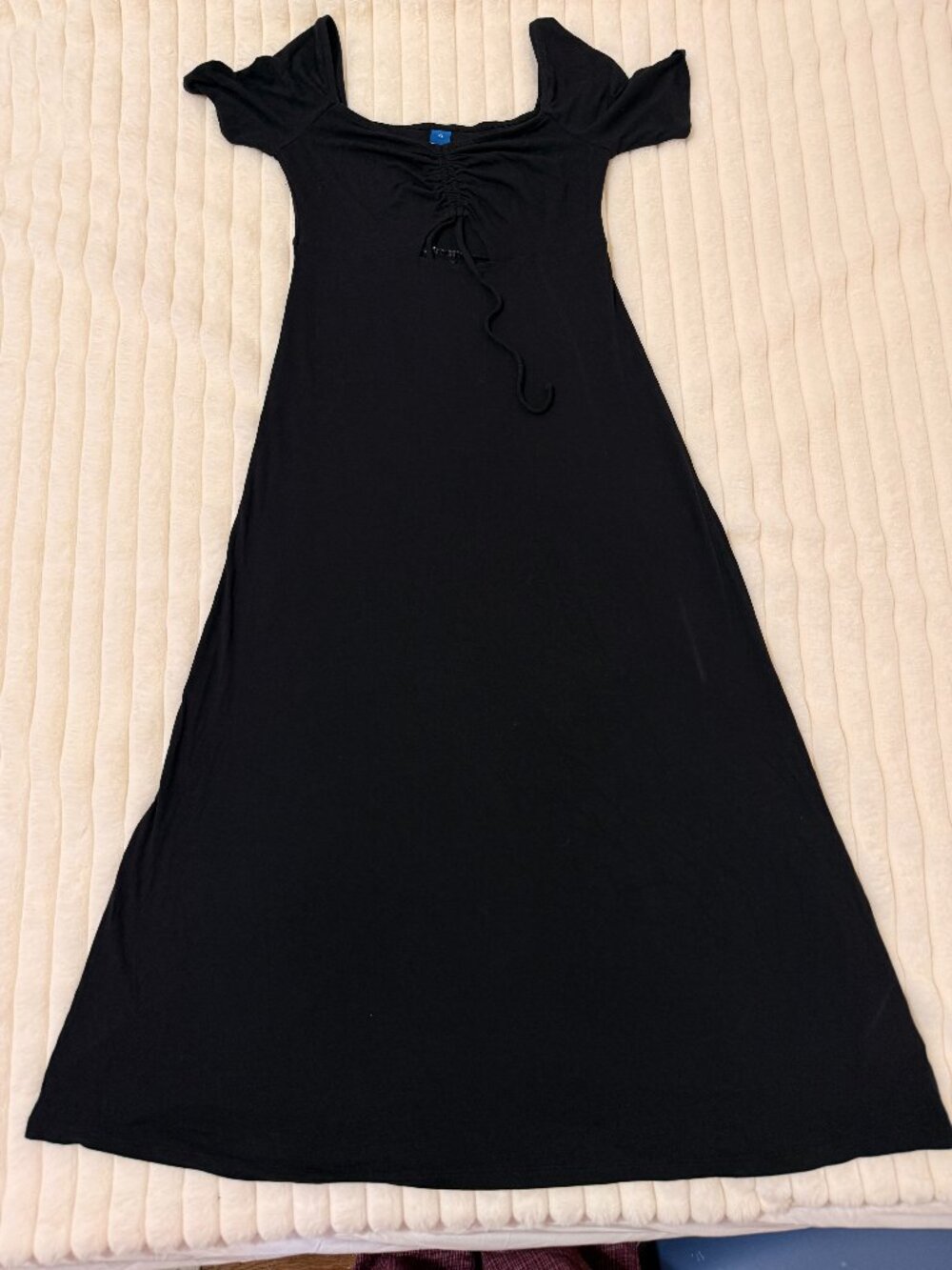 Old Navy Black Cold Shoulder Maxi Dress XS Flowy Short Sleeve